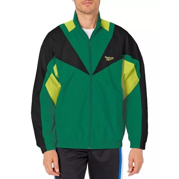 NWT [FK2462] Mens Reebok Classics Twin Vector Track Jacket Green Small - Picture 1 of 10